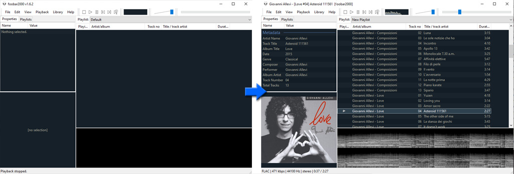 lettore musicale foobar interfaccia standard