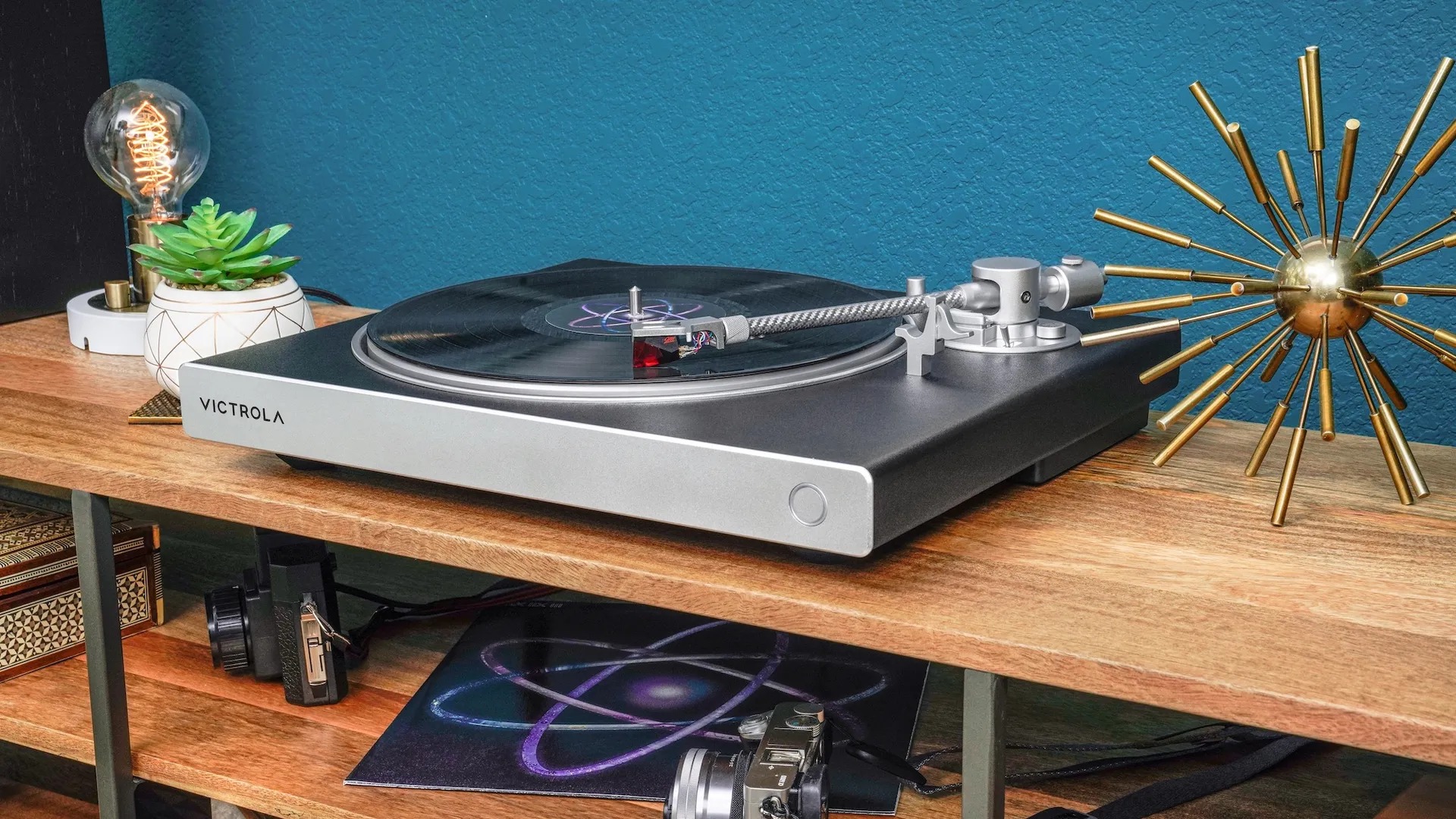 Victrola Century Signature 6-in-1 Vinyl Stream Bluetooth Music Center -NEW