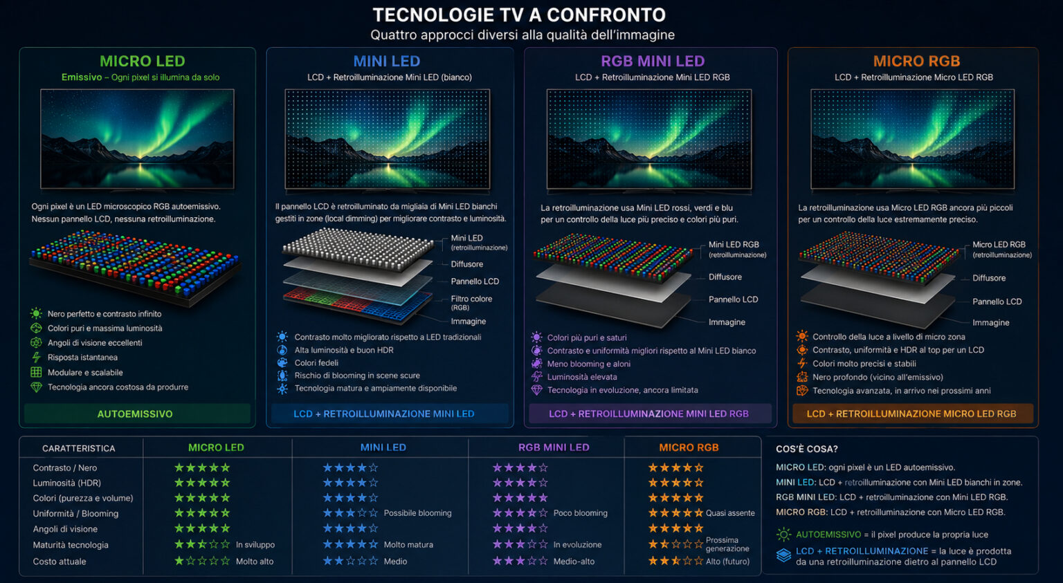TV MicroLED, Mini LED, RGB Mini LED e Micro RGB: l'importante è non ...